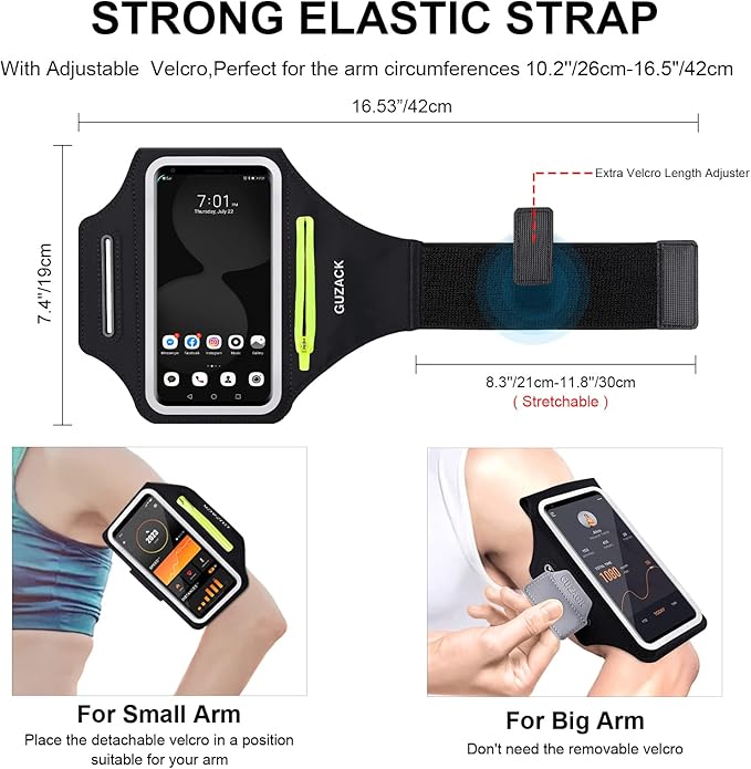 GUZACK Running Armband for iPhone 16 Pro 15 14 13 12 11 Pro Max/Plus/XR/XS - Image 6