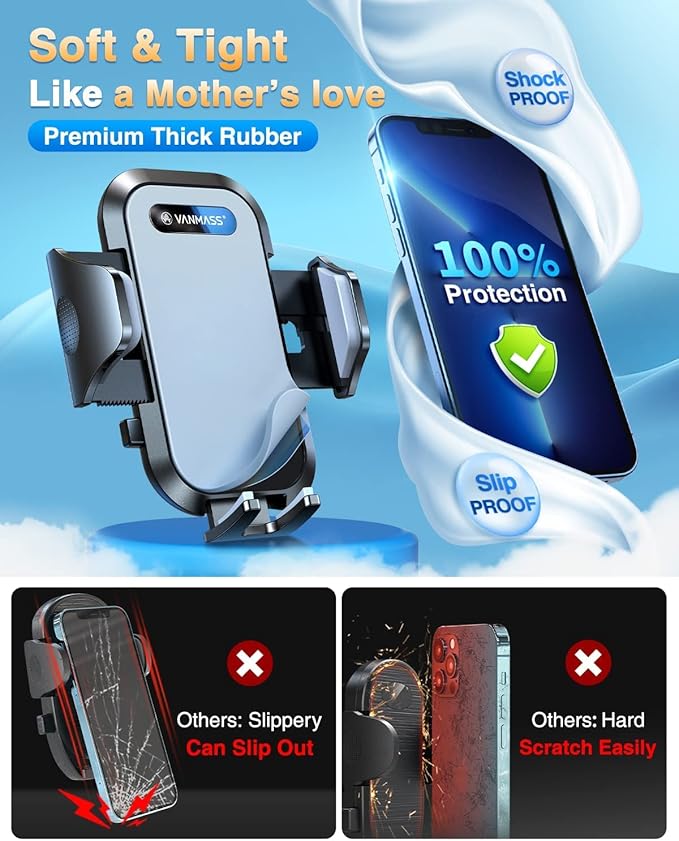 VANMASS Car Phone Holder Mount 2024 Upgraded Car Vent Phone Mount Clip - Image 2