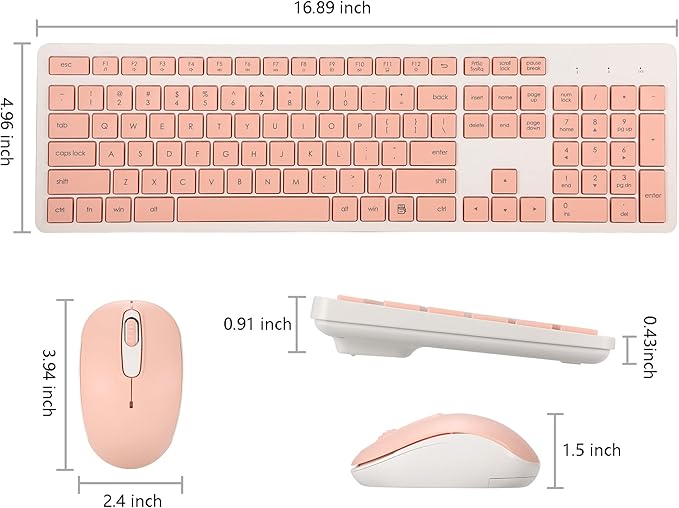 Wireless Keyboard and Mouse Combo, 2.4G Silent Cordless Keyboard Mouse Combo - Image 7