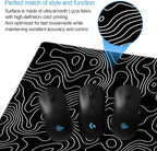 Black and White Topographic Map Gaming Mouse Pad - Image 3