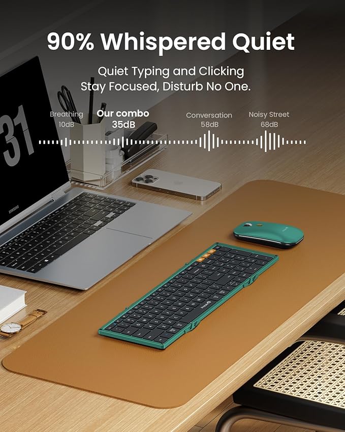 ProtoArc Foldable Keyboard and Mouse, XKM01 True Full-Size Folding Wireless - Image 7