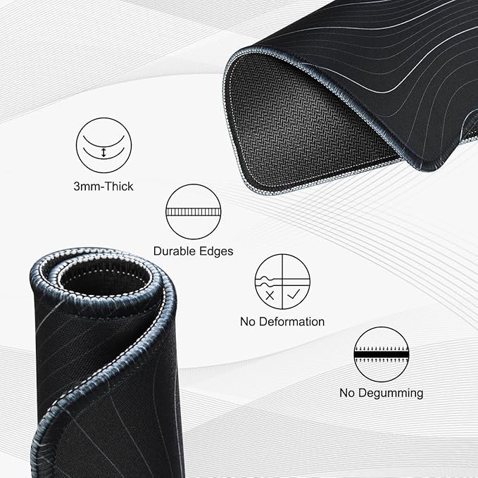 JIKIOU 3 Pack Mouse Pad with Stitched Edge, Comfortable Mouse Pads with - Image 4