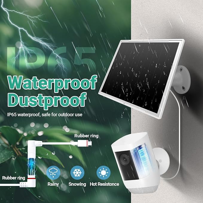 2-Pack Solar Panel Charger for Ring Camera, 8W High-Efficiency - Image 8