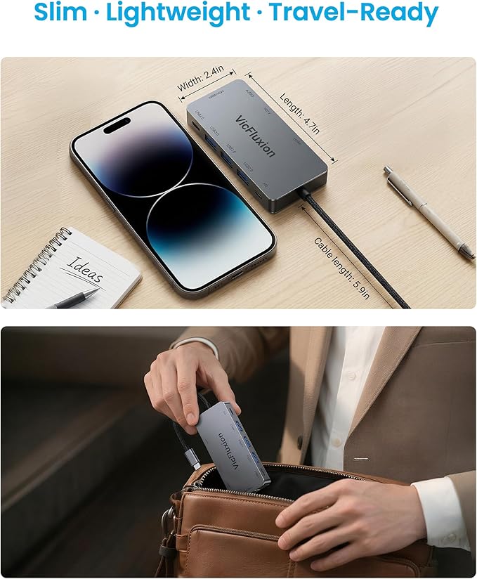 USB C Docking Station Dual Monitor, 9-in-1 USB Hub - Image 8