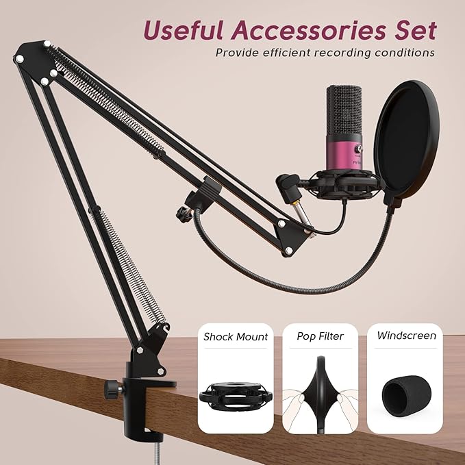 FIFINE Podcast Microphone Kit-USB PC Computer Recording Microphone, Condenser - Image 6