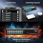 16 Ports 2.5Gb Unmanaged Ethernet Switch, 16*2.5G Base-T Ports. GiGaPlus - Image 7