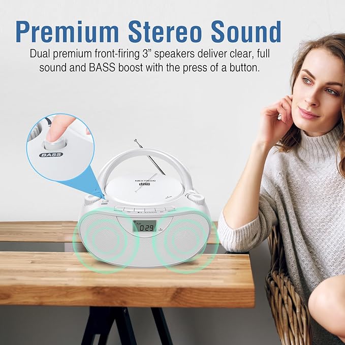 Nextron Portable CD Player Bluetooth Boombox - Image 3