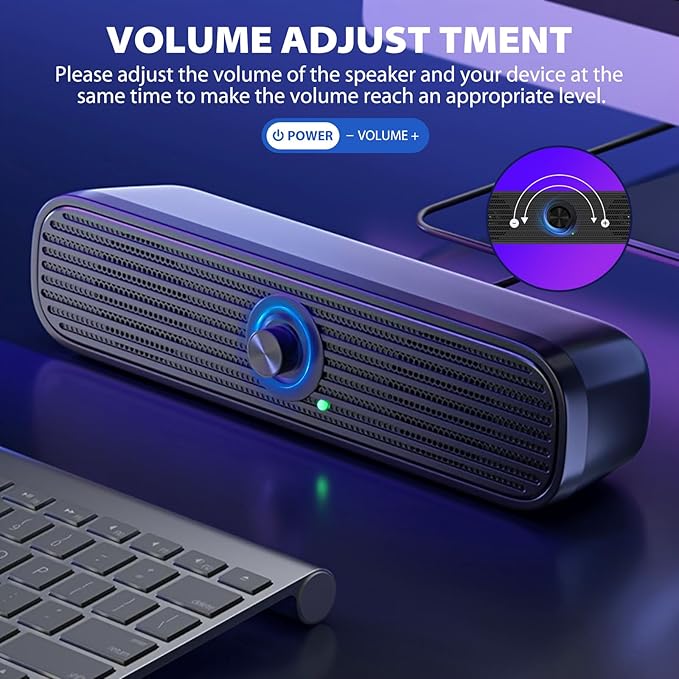 1Mii Computer Speakers for Desktop Laptop Tablet, USB Powered PC Speakers - Image 2