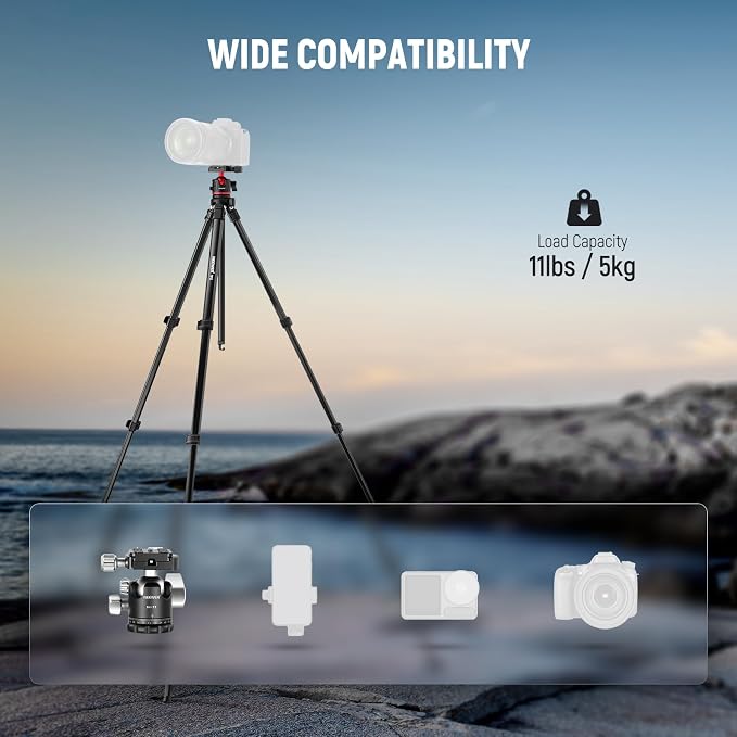 NEEWER Basics 66.5"/169 cm Travel Tripod - Image 8