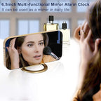 SZELAM Digital Alarm Clock, LED and Mirror Desk Clock Large Display, - Image 2