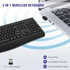 Wireless Keyboard, 2.4G Full-Sized Ergonomic Wireless Computer Keyboard - Image 2