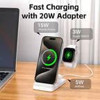 Wireless Charger, Tribone 3 in 1 Foldable Fast Charger - Image 5