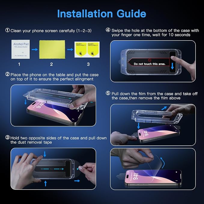 Uyiton Compatible with iPhone 16 Screen Protector - Image 5