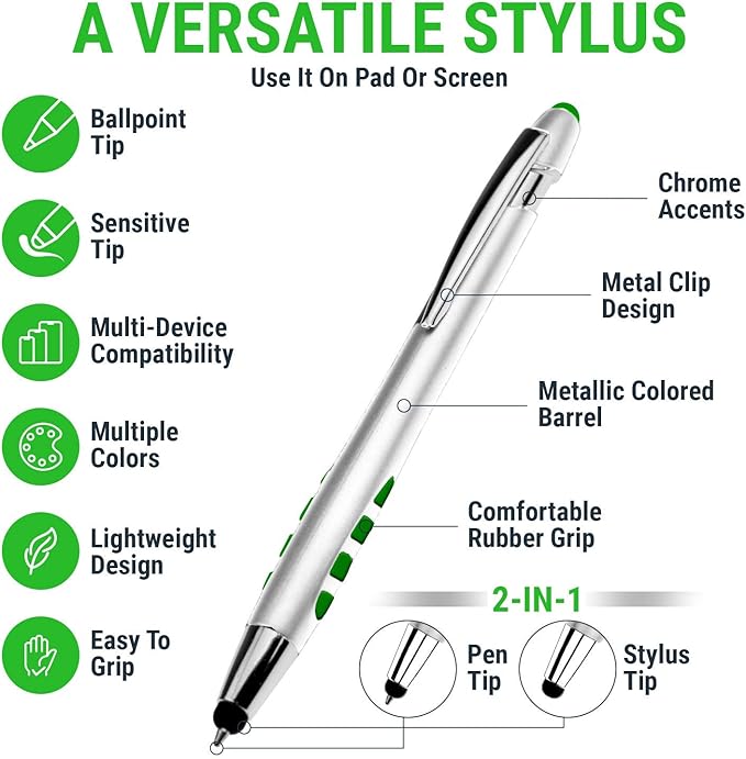 Stylus Pens - 2 in 1 Touch Screen & Writing Pen, Sensitive Stylus Tip - - Image 3