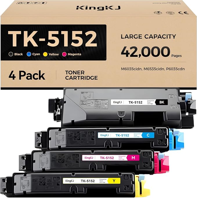 TK-5152 TK5152 Toner Cartridges 4Pack High Yield Replacement by KingKJInkToner