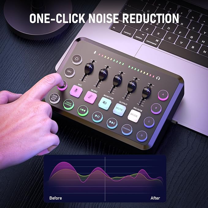 F11 Gaming Audio Mixer, Sound Board - Image 6