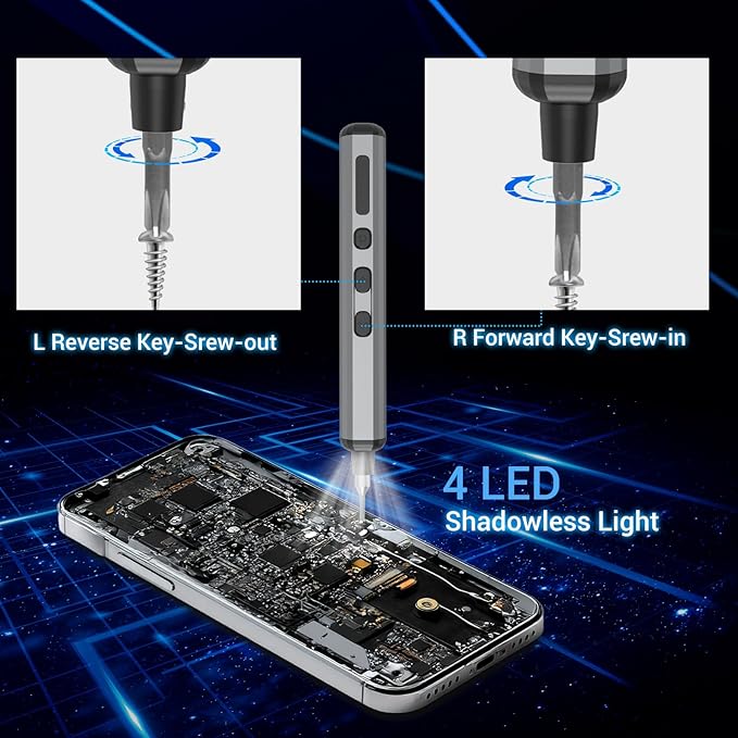 Mini Electric Screwdriver Set for Phone Watch Electronics PC Glasses - Image 7