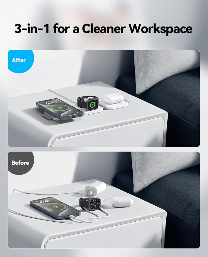 3 in 1 Charging Station for Apple Multiple Devices, Foldable Magnetic Fast - Image 7