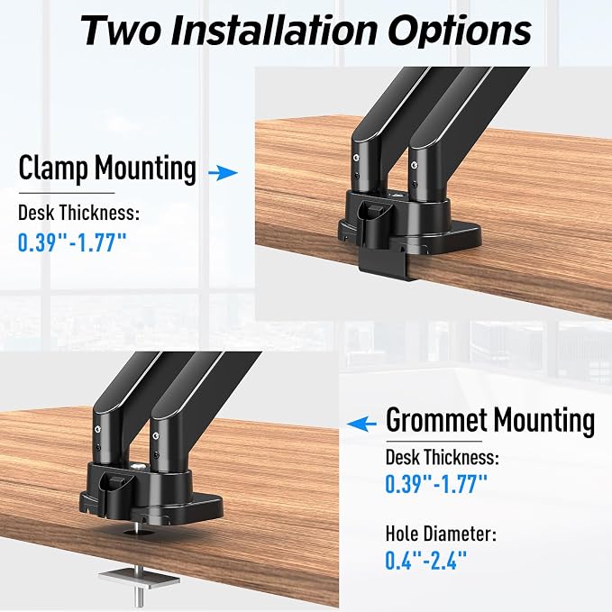 MOUNTUP Dual Monitor Mount Fits Max 39'' Screen, Ultrawide Dual Monitor Desk - Image 6
