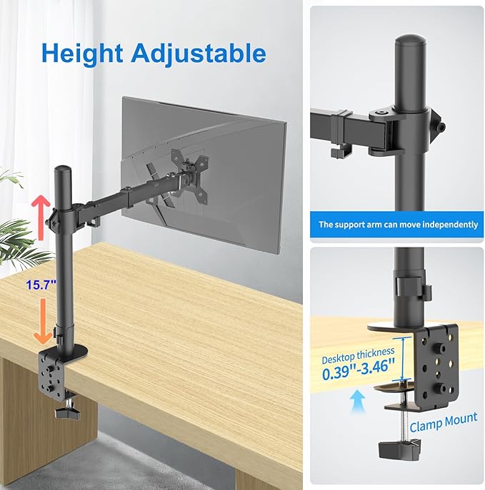 H&C Single Monitor Mount, Desk Mount - Image 4