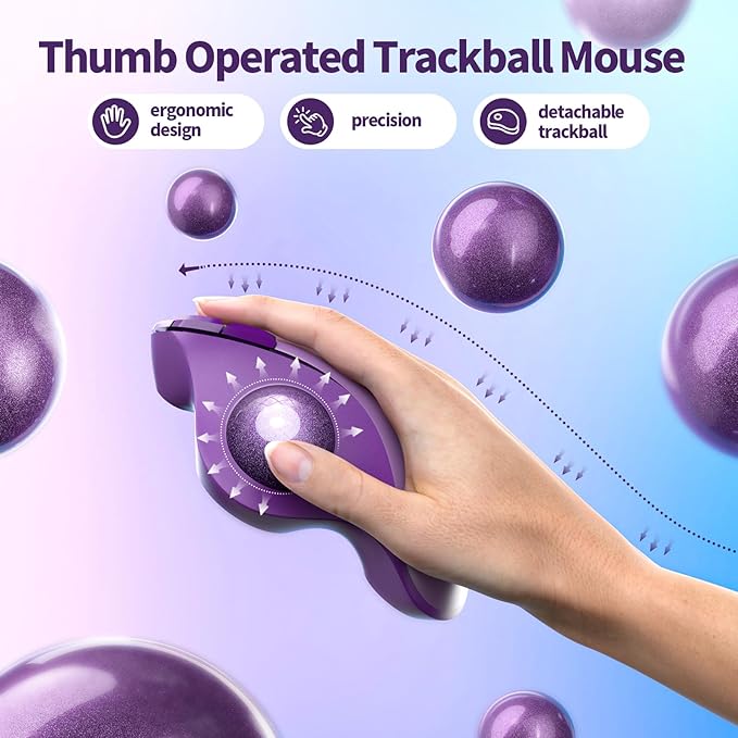 seenda Wireless Trackball Mouse, Rechargeable - Image 3