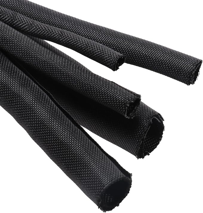 Braided Wire Loom Mesh Woven Black Split Sleeving by Sunnarepoon