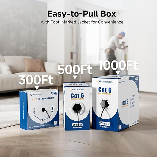 Cable Matters 10Gbps in-Wall Riser Rated 23AWG Bare Copper Cat6 Ethernet Cable - Image 6
