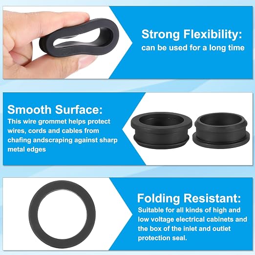 PATIKIL 40.6mm / 1-5/8 Inch Drill Hole, 1-3/8 Inch ID Rubber Grommets - Image 3