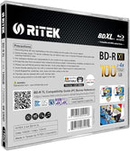 10 Pack Ritek BD-R XL BDXL 100GB Triple Layers 4X White Inkjet Hub Printable - Image 2