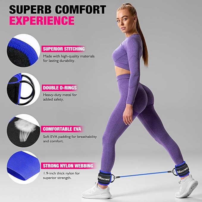Ankle Resistance Bands with Cuffs, Ankle Bands - Image 4