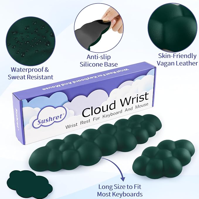 Cloud Wrist Rest Keyboard, Cloud Keyboard Wrist Pad Set - Image 5