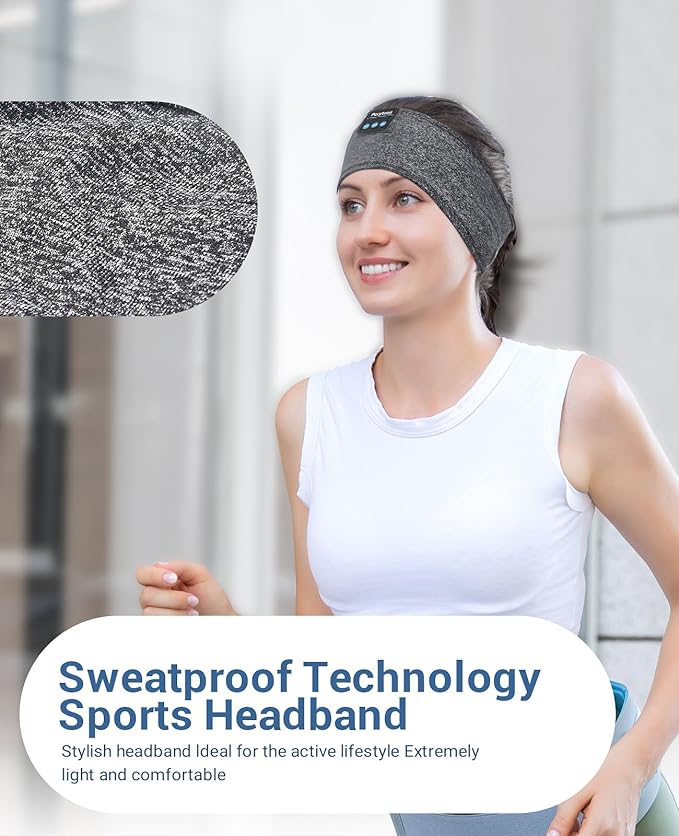 Perytong Sleep Headphones Bluetooth Headband, Sports Wireless Earphones Music - Image 5
