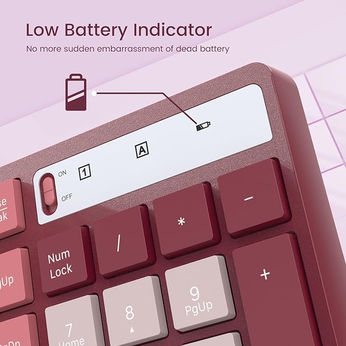 Wireless Keyboard and Mouse Combo, Lovaky 2.4G Full-Sized Ergonomic Keyboard - Image 4