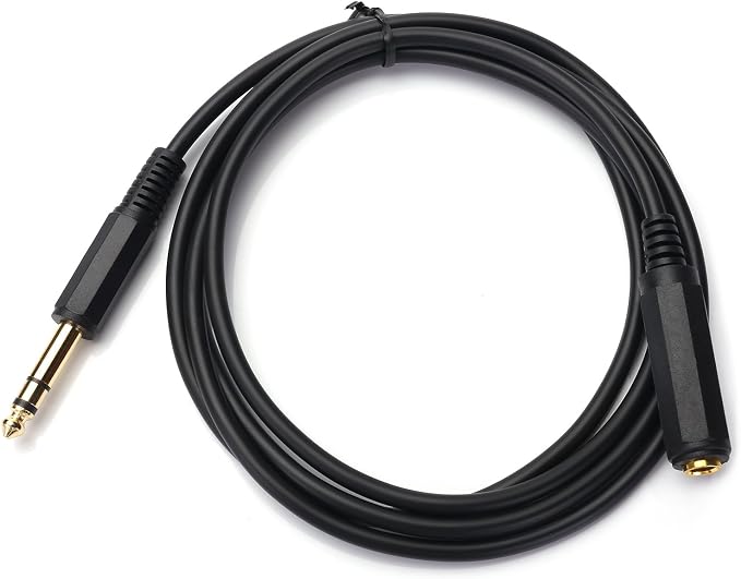 Disino 1/4 Inch Male to Female Stereo Extension Cable Gold Plated Quarter inch - Image 2