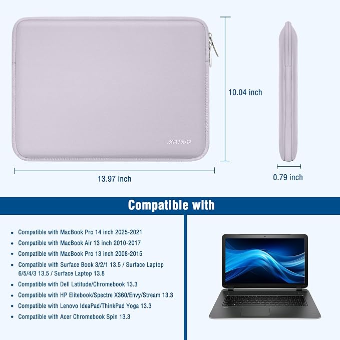 MOSISO Laptop Case 13.3 inch, 13-13.3 inch Laptop Sleeve Bag Compatible - Image 8