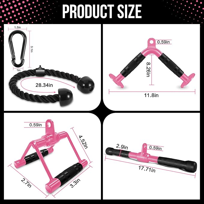 Cable Machine Attachment Set LAT Pulldown Attachments Weight Machine Accessories - Image 3