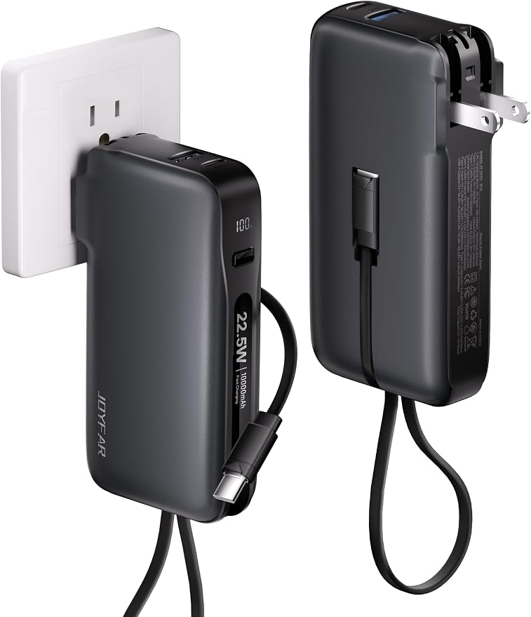 1 Pack Portable Charger with Built-in USB-C Cable & Plug, 000mAh 5V/4.5A Power by Unknown