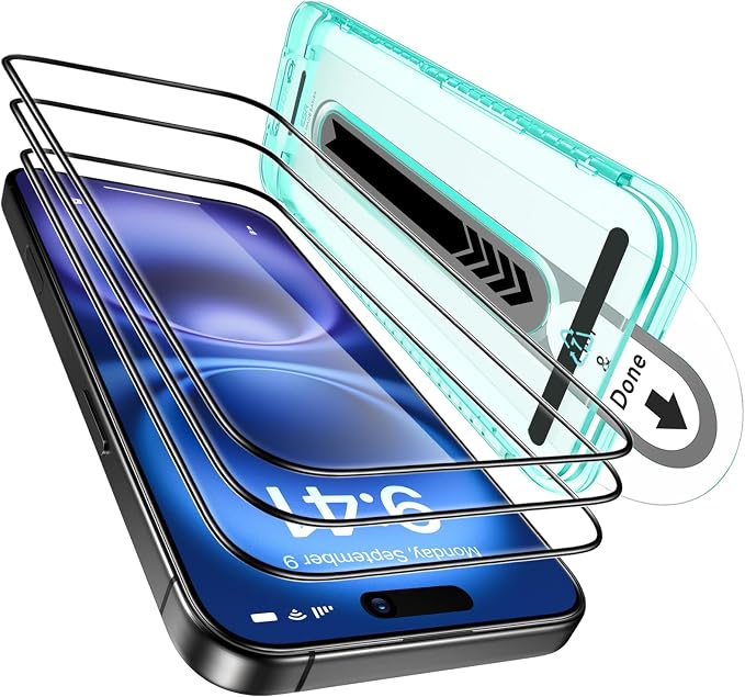 ESR 3 Pack for iPhone 16 Plus/iPhone 15 Plus Screen Protector, Full Coverage by ESR