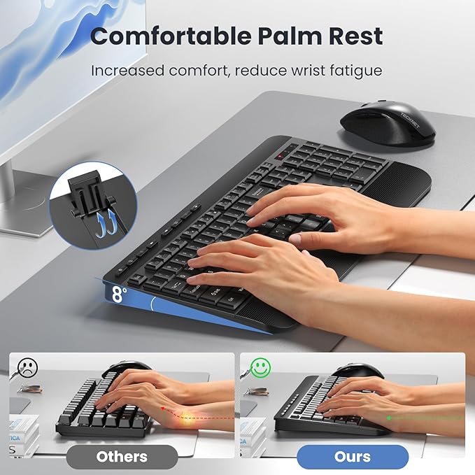 TECKNET Ergonomic Wireless Keyboard - Image 3