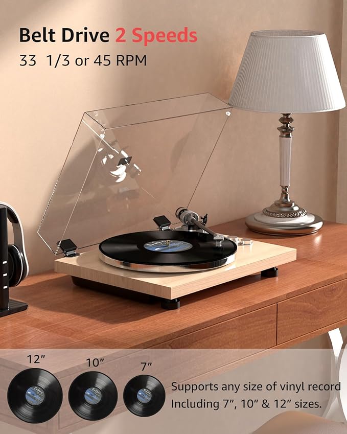 Turntable Record Player Wireless Output Carbon Fiber Tonearm Vinyl Player - Image 5