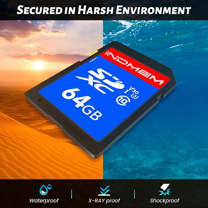 INDMEM SD Card 64GB 8-Pack, Class 10 64GB High Speed up to 90M/S Full HD Video - Image 2