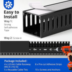 ZhiYo H2in x W2.4in Professional Server Rack Cable Management Raceway, 95in - Image 3