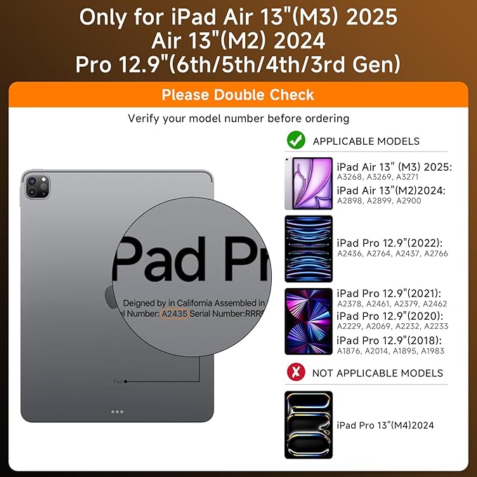Transparent Case with Keyboard for iPad Air 13 Inch, iPad Pro 12.9 Inch - Image 2
