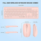 Wireless Keyboard and Mouse Combo, Full-Size Silent Ergonomic Keyboard and - Image 7