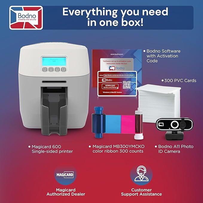 Bodno Magicard 600 Single Sided ID Card Printer & Complete Supplies Package ID - Image 2