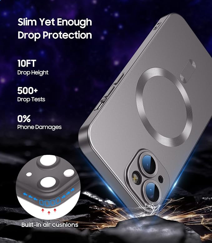 Magnetic for iPhone 15 Case Slim Soft Silicone Bumper Shockproof Metallic Shine - Image 4