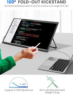 UPERFECT 24.5" Portable Gaming Monitor, 2K QHD 2560×1440, 165Hz USB-C, 144Hz - Image 5