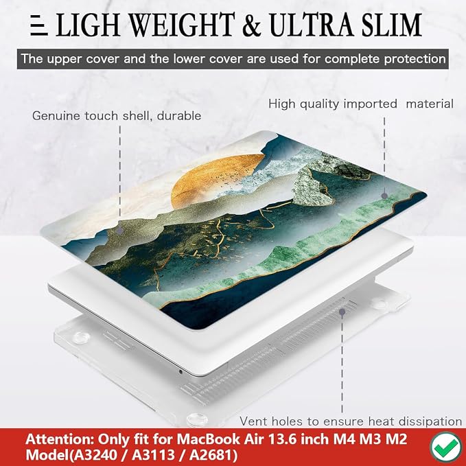 CISSOOK Mountain Case for MacBook Air 13.6 inch 2025 2024 2022 Release Model - Image 4