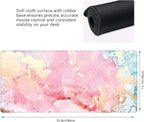 Cute Pink Marble Large Mouse Pad, Gaming Keyboard Desk Pad, Extended Mouse Mat - Image 3
