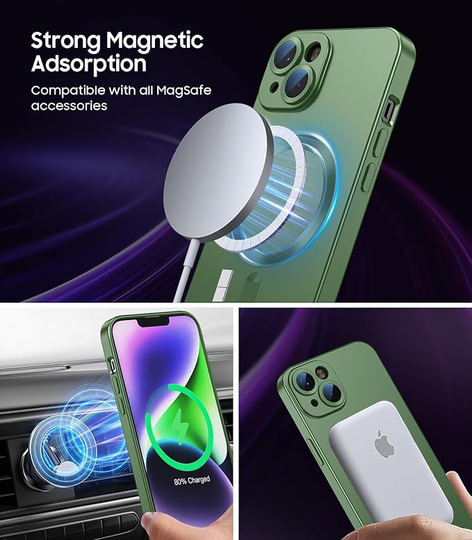 Magnetic for iPhone 15 Case Slim Soft Silicone Bumper Shockproof Metallic Shine - Image 2